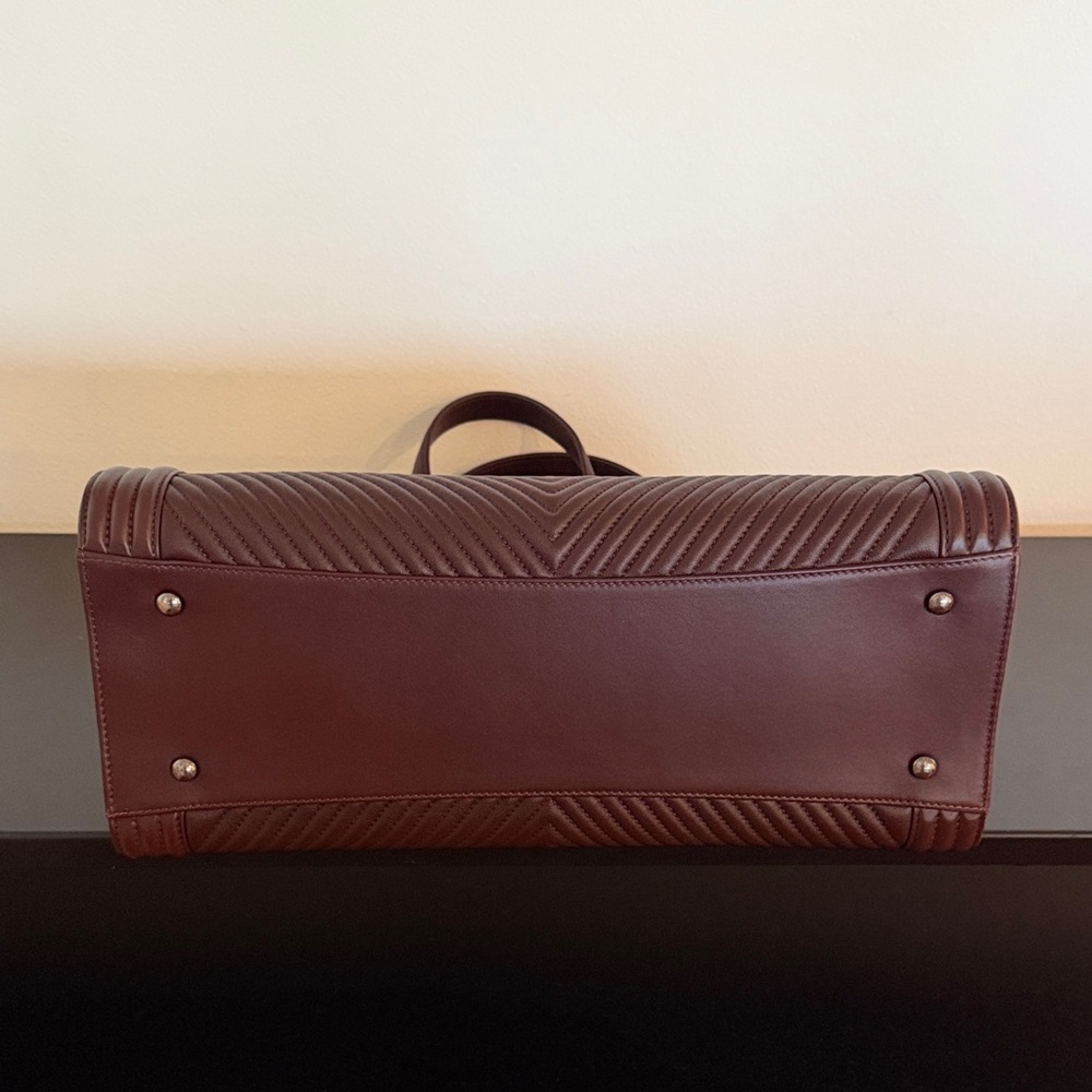 CHANEL Burgundy Large Chevron Tote - Picture 12 of 17